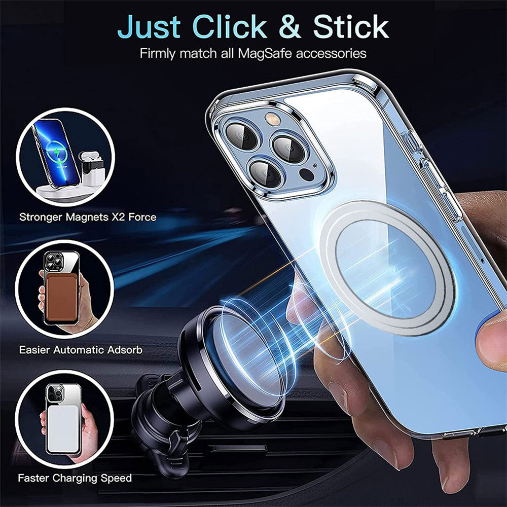 For-iPhone-14-Pro-Clear-Phone-Case-TPU-+-PC-Magnetic-Cover-Compatible-with-MagSafe-Transparent