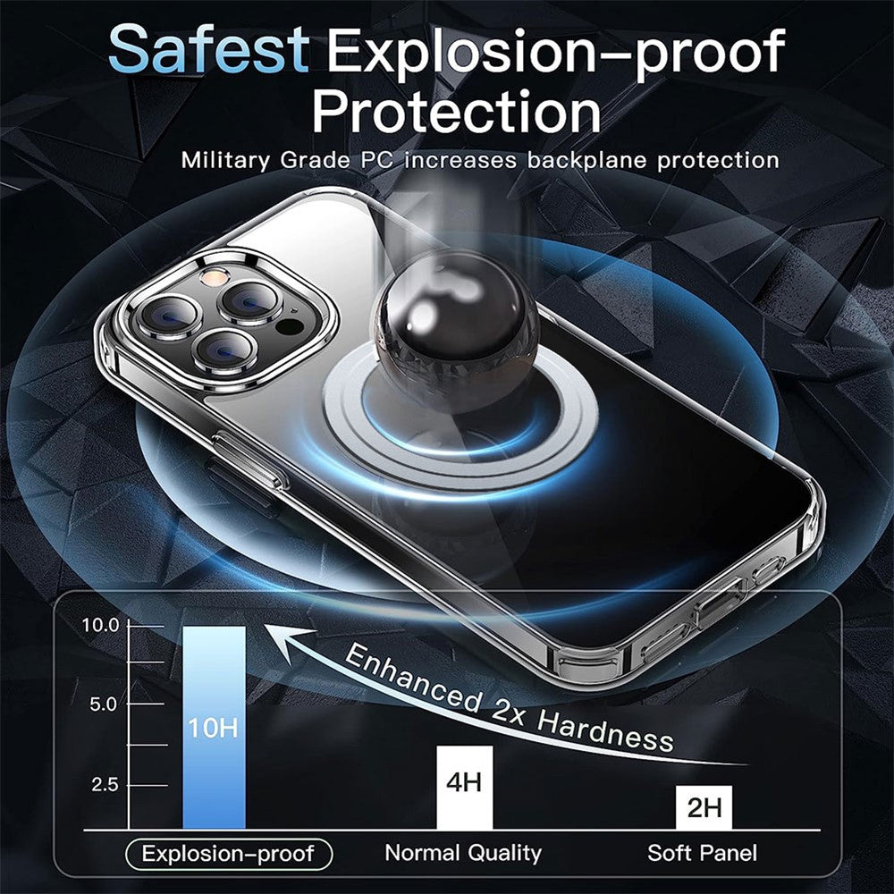 For-iPhone-14-Pro-Clear-Phone-Case-TPU-+-PC-Magnetic-Cover-Compatible-with-MagSafe-Transparent