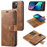 DG.MING-For-iPhone-15-Anti-Scratch-Split-Leather-Wallet-Stand-Cover-Detachable-Magnetic-Phone-Case-Shell-Brown