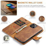 DG.MING-For-iPhone-15-Anti-Scratch-Split-Leather-Wallet-Stand-Cover-Detachable-Magnetic-Phone-Case-Shell-Brown
