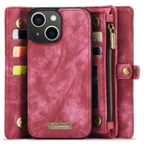 For-iPhone-15-Phone-Cases-CASEME-008-Leather-Cover-with-Detachable-Wallet-and-Strap-Red