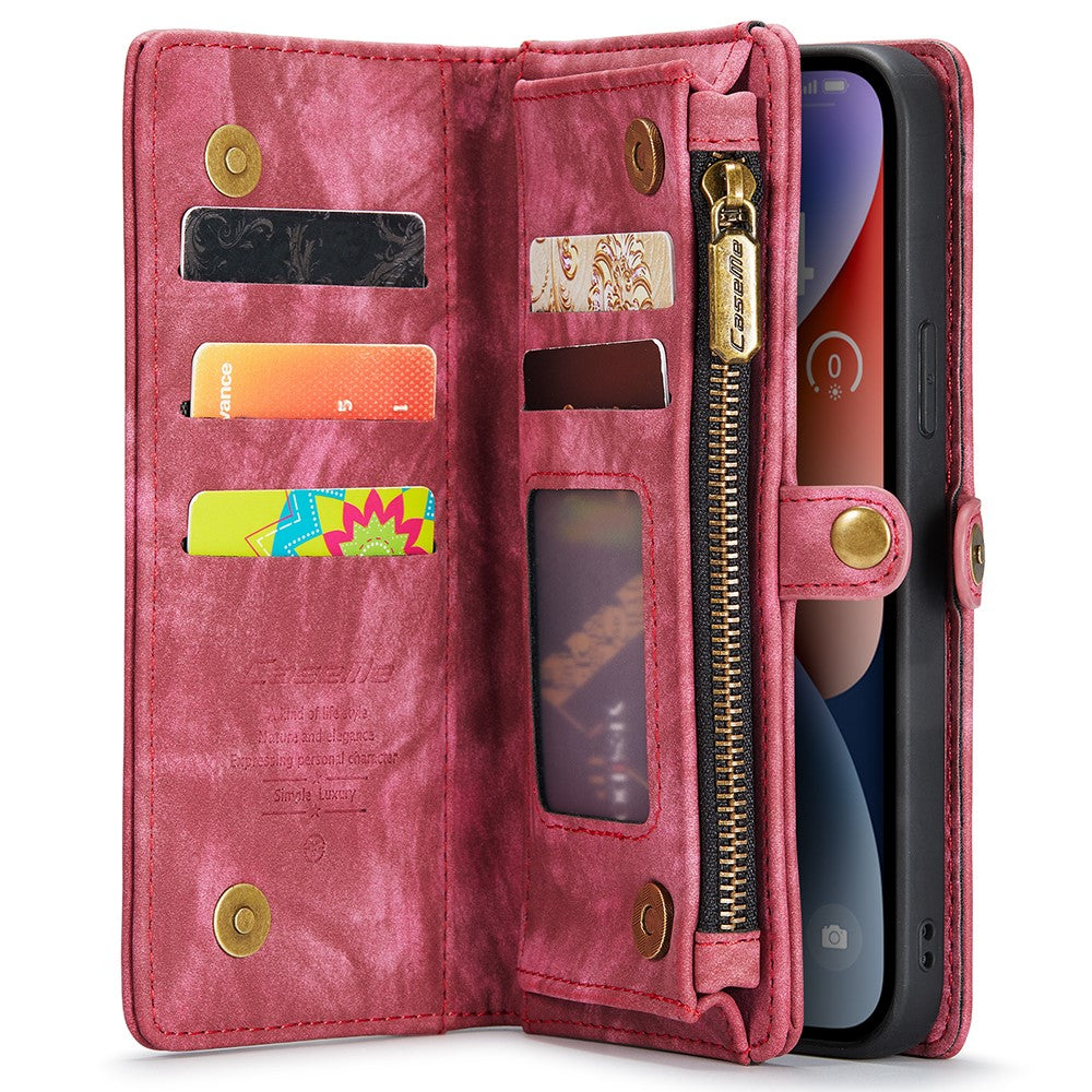 For-iPhone-15-Phone-Cases-CASEME-008-Leather-Cover-with-Detachable-Wallet-and-Strap-Red