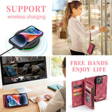 For-iPhone-15-Phone-Cases-CASEME-008-Leather-Cover-with-Detachable-Wallet-and-Strap-Red