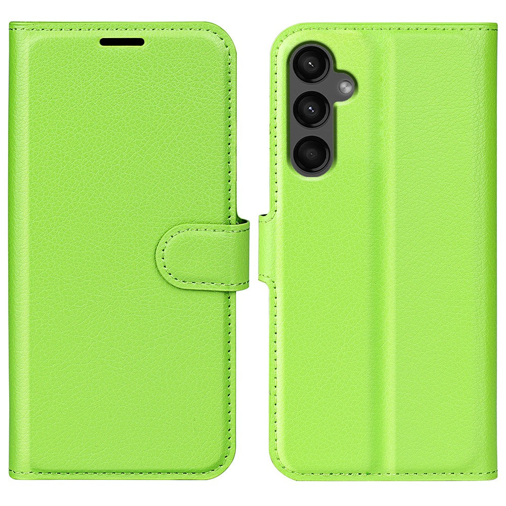 For-Samsung-Galaxy-A15-5G-Case-Slim-Fit-Litchi-Texture-Stand-Wallet-Phone-Cover-PU-Leather-Shell-Green