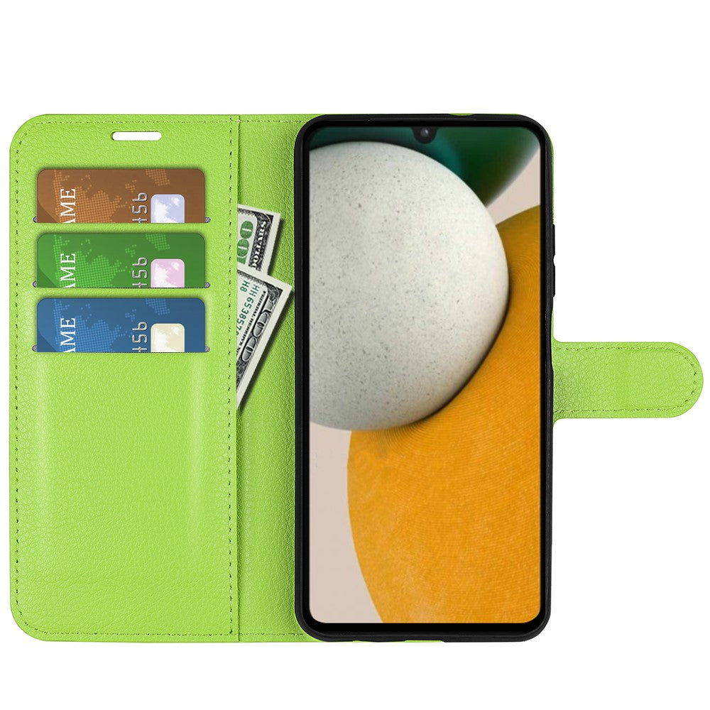 For-Samsung-Galaxy-A15-5G-Case-Slim-Fit-Litchi-Texture-Stand-Wallet-Phone-Cover-PU-Leather-Shell-Green