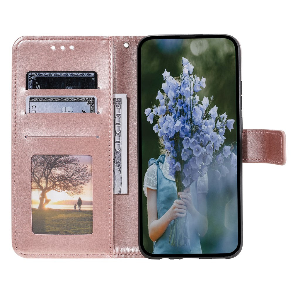 For-Samsung-Galaxy-S24-Leather-Case-Mandala-Flower-Wallet-Cover-with-Strap-Rose-Gold