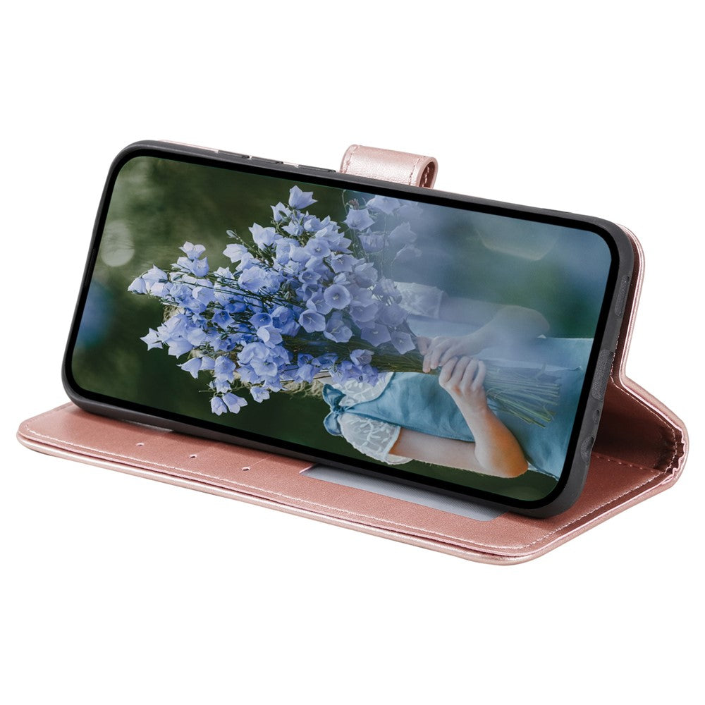 For-Samsung-Galaxy-S24-Leather-Case-Mandala-Flower-Wallet-Cover-with-Strap-Rose-Gold