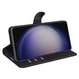 For-Samsung-Galaxy-S24-Case-Magnetic-Closure-Litchi-Texture-Leather-Phone-Cover-Black