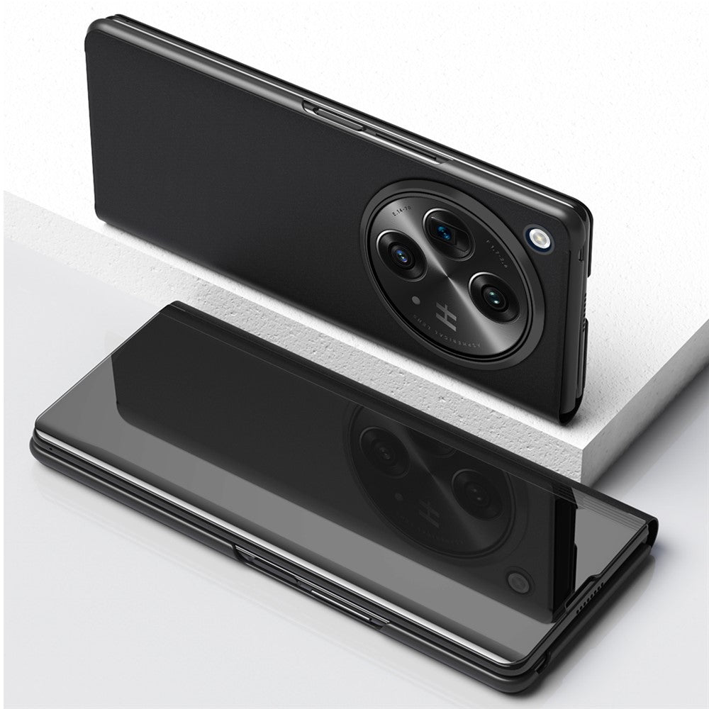 For-OnePlus-Open-/-Oppo-Find-N3-5G-Case-View-Window-Leather-Stand-Phone-Cover-Black
