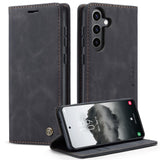 CASEME-013-Series-For-Samsung-Galaxy-S24-Case-Anti-drop-PU-Leather-Stand-Cellphone-Protector-Black