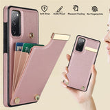 For-Samsung-Galaxy-S20-FE-5G-/-S20-FE-/-S20-FE-2022-/-S20-Lite-Cell-Phone-Case-TPU+PU-Leather-Card-Holder-Cover-Rose-Gold