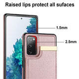 For-Samsung-Galaxy-S20-FE-5G-/-S20-FE-/-S20-FE-2022-/-S20-Lite-Cell-Phone-Case-TPU+PU-Leather-Card-Holder-Cover-Rose-Gold