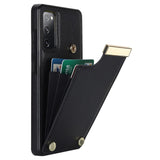 For-Samsung-Galaxy-S20-FE-5G-/-S20-FE-/-S20-FE-2022-/-S20-Lite-Cell-Phone-Case-TPU+PU-Leather-Card-Holder-Cover-Black