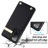 For-Samsung-Galaxy-S20-FE-5G-/-S20-FE-/-S20-FE-2022-/-S20-Lite-Cell-Phone-Case-TPU+PU-Leather-Card-Holder-Cover-Black