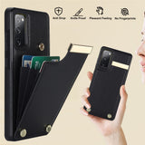 For-Samsung-Galaxy-S20-FE-5G-/-S20-FE-/-S20-FE-2022-/-S20-Lite-Cell-Phone-Case-TPU+PU-Leather-Card-Holder-Cover-Black