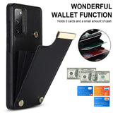 For-Samsung-Galaxy-S20-FE-5G-/-S20-FE-/-S20-FE-2022-/-S20-Lite-Cell-Phone-Case-TPU+PU-Leather-Card-Holder-Cover-Black