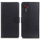 For-Samsung-Galaxy-Xcover7-Leather-Case-Classic-Lychee-Texture-Phone-Wallet-Cover-Black