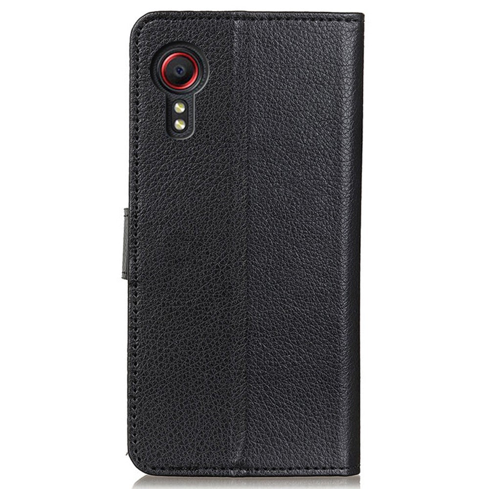 For-Samsung-Galaxy-Xcover7-Leather-Case-Classic-Lychee-Texture-Phone-Wallet-Cover-Black