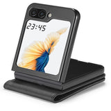 LC.IMEEKE-For-Samsung-Galaxy-Z-Flip7-FE-5G-/-Z-Flip6-5G-Case-Scratch-resistant-Leather+PC-Calf-Texture-Stand-Phone-Cover-Black