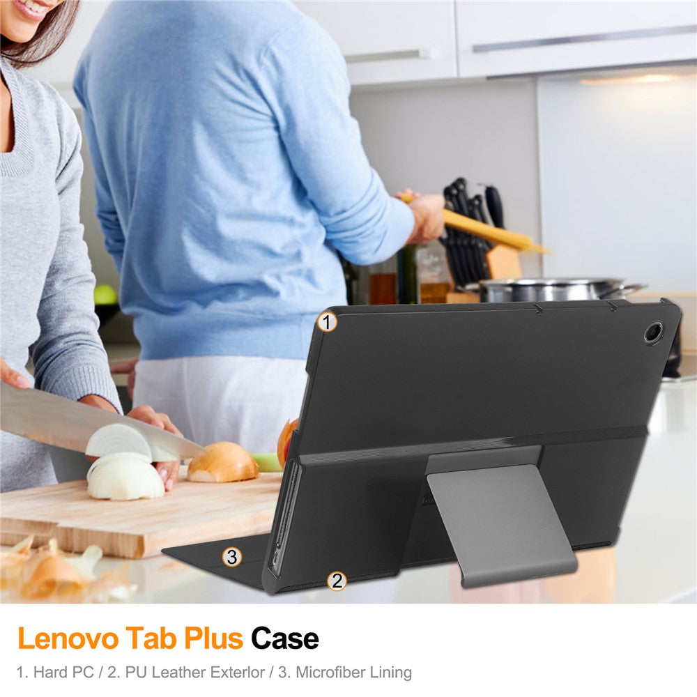 For-Lenovo-Tab-Plus-Stand-Case-Shockproof-Leather-Tablet-Cover-Black