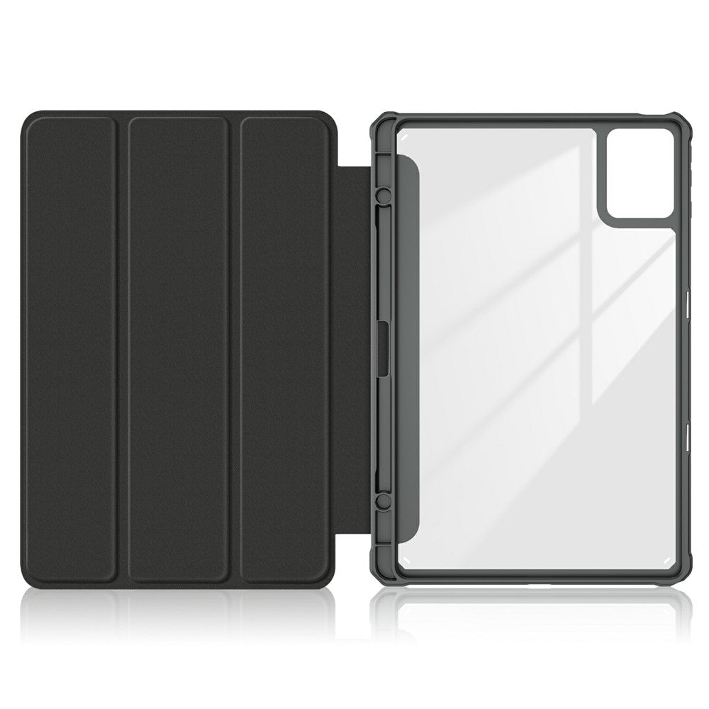 For-Lenovo-Tab-K11-Plus-TB230XC-Case-Auto-Sleep-/-Wake-PU-Leather-Flip-Tablet-Cover-Triple-Fold-Stand-Black
