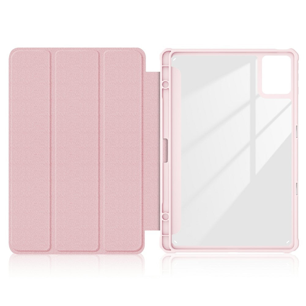 For-Lenovo-Tab-K11-Plus-TB230XC-Case-Auto-Sleep-/-Wake-PU-Leather-Flip-Tablet-Cover-Triple-Fold-Stand-Pink