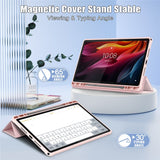 For-Lenovo-Tab-K11-Plus-TB230XC-Case-Auto-Sleep-/-Wake-PU-Leather-Flip-Tablet-Cover-Triple-Fold-Stand-Pink