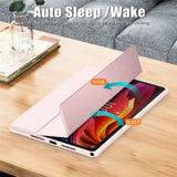 For-Lenovo-Tab-K11-Plus-TB230XC-Case-Auto-Sleep-/-Wake-PU-Leather-Flip-Tablet-Cover-Triple-Fold-Stand-Pink
