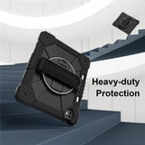 For-iPad-Pro-13-(2025)-/-13-(2024)-Case-Silicone-+-PC-Kickstand-Tablet-Cover-with-Handy-Strap,-Shoulder-Strap-Black-/-Black