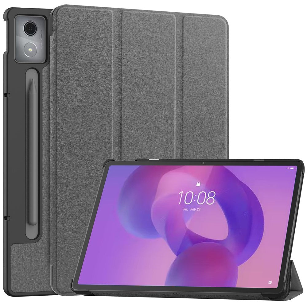 For-Lenovo-Idea-Tab-Pro-Case-Anti-Drop-Leather-Stand-Tablet-Cover-Grey