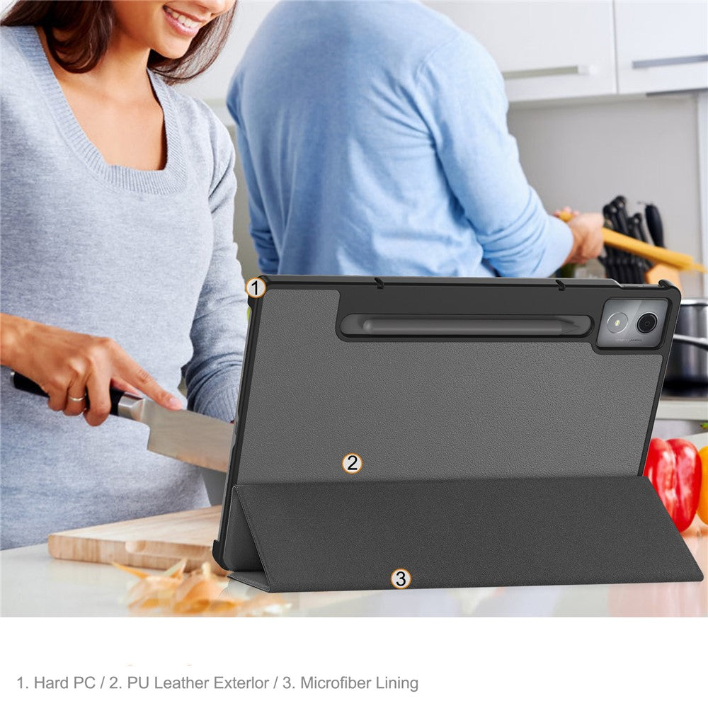 For-Lenovo-Idea-Tab-Pro-Case-Anti-Drop-Leather-Stand-Tablet-Cover-Grey