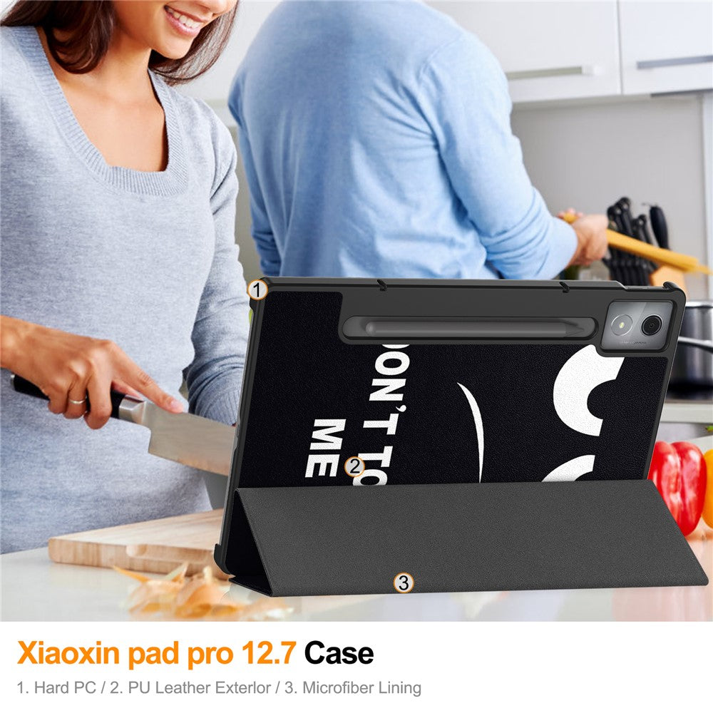 For-Lenovo-Idea-Tab-Pro-Case-Pattern-Print-Leather-Stand-Tablet-Cover-Don't-Touch-Me