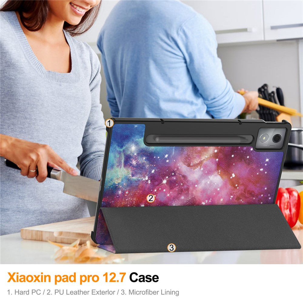 For-Lenovo-Idea-Tab-Pro-Case-Pattern-Print-Leather-Stand-Tablet-Cover-Galaxy