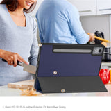 For-Lenovo-Idea-Tab-Pro-Case-Tri-Fold-Stand-Leather-+-PC-Tablet-Cover-with-Pen-Holder-Dark-Blue