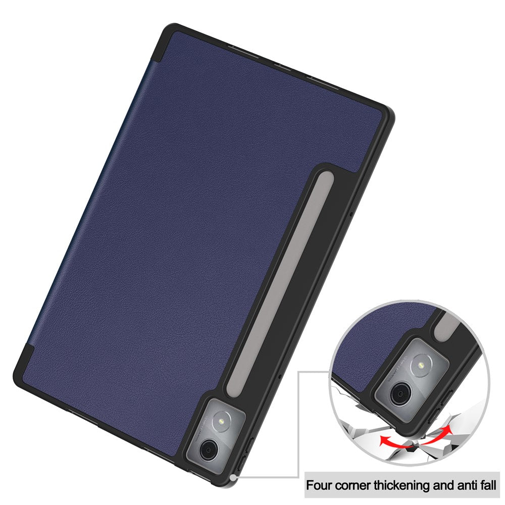 For-Lenovo-Idea-Tab-Pro-Case-Tri-Fold-Stand-Leather-+-PC-Tablet-Cover-with-Pen-Holder-Dark-Blue