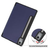 For-Lenovo-Idea-Tab-Pro-Case-Tri-Fold-Stand-Leather-+-PC-Tablet-Cover-with-Pen-Holder-Dark-Blue