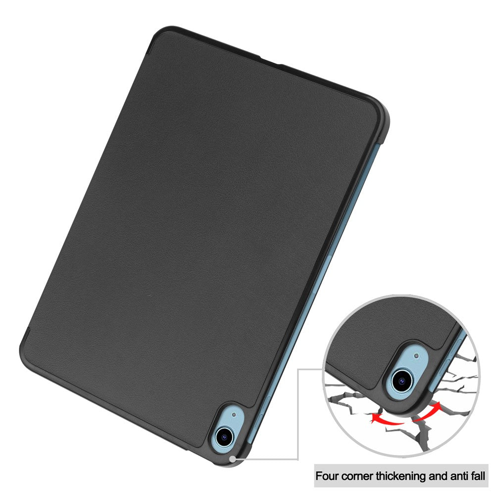 For-iPad-(2025)/10.9-(2022)-Case-Anti-Drop-Leather-Tri-fold-Stand-Tablet-Cover-Black