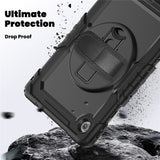 For-Lenovo-Tab-10.1-(2025)-TB-311XU-/-Tab-TB311FU-Case-PC-+-Silicone-Tablet-Cover-with-PET-Anti-Scratch-Film-and-Shoulder-Strap-Black