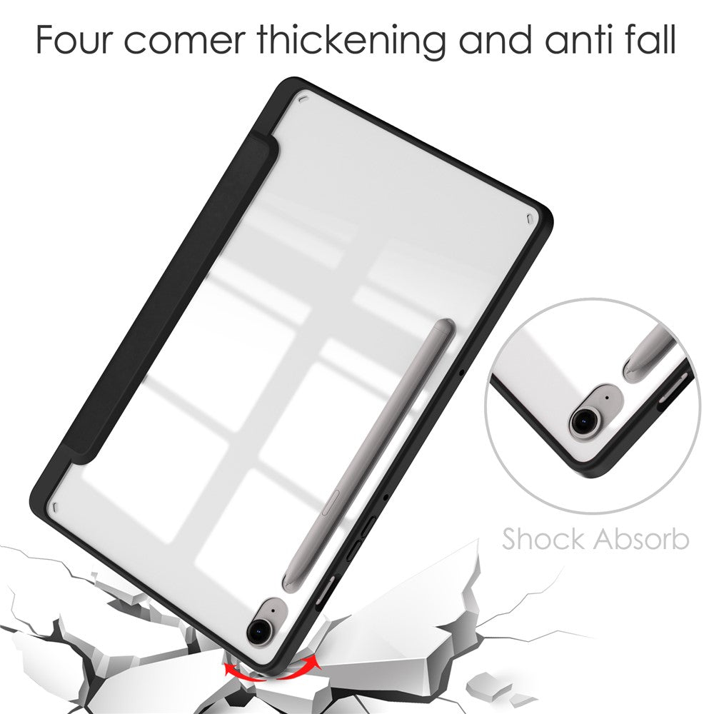 For-Samsung-Galaxy-Tab-S10-Lite-/-S10-FE-/-S9-FE-Case-Clear-Acrylic-Leather-Tablet-Cover-Support-Auto-Sleep-/-Wake-Black