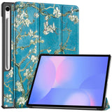 For-Samsung-Galaxy-Tab-S10-FE+-Case-Pattern-Print-Leather-Stand-Tablet-Cover-Apricot