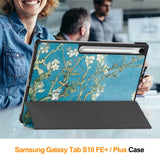 For-Samsung-Galaxy-Tab-S10-FE+-Case-Pattern-Print-Leather-Stand-Tablet-Cover-Apricot