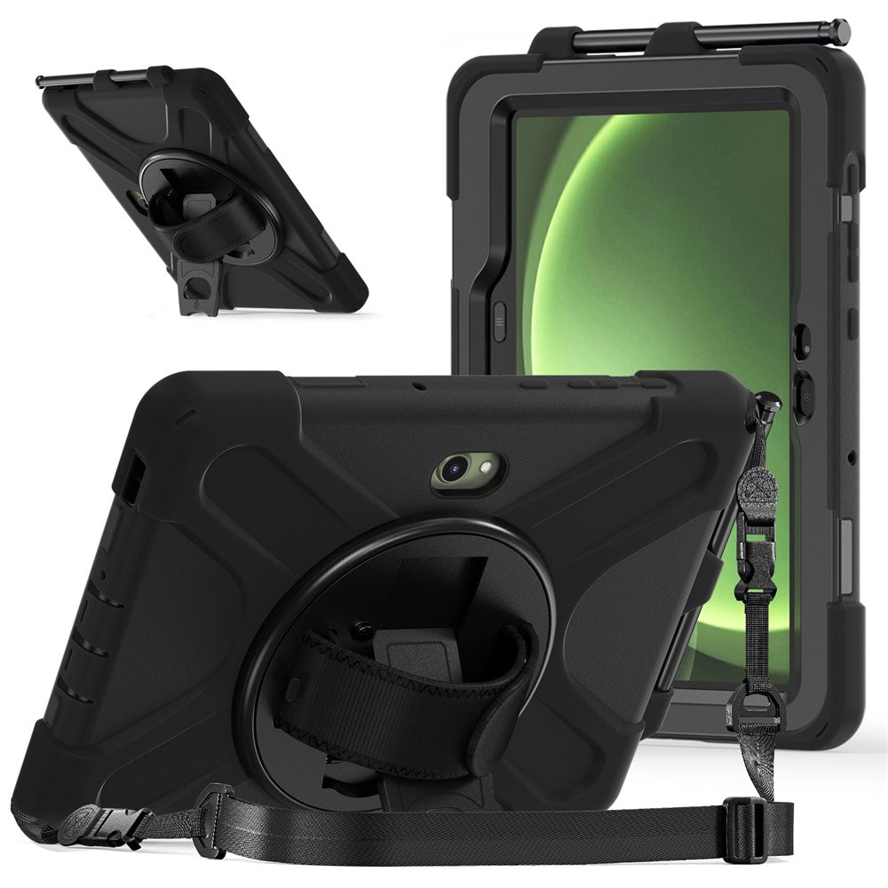 For-Samsung-Galaxy-Tab-Active5-Pro-X350-/-X356B-/-Active-Pro-T540-/-T545-/-T547-/-Active4-Pro-T630-/-T636-Kickstand-Case-Cover-with-Shoulder-Strap-Black