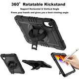 For-Xiaomi-Redmi-Pad-2-Tablet-Case-Silicone-+-PC-Shockproof-Cover-with-Kickstand-Shoulder-Strap-Black