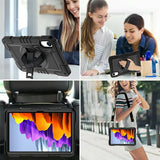 For-Xiaomi-Redmi-Pad-2-Tablet-Case-Silicone-+-PC-Shockproof-Cover-with-Kickstand-Shoulder-Strap-Black