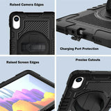 For-Xiaomi-Redmi-Pad-2-Tablet-Case-Silicone-+-PC-Shockproof-Cover-with-Kickstand-Shoulder-Strap-Black