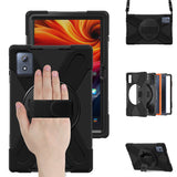 For-Lenovo-Tab-K11-Plus-/-Zhaoyang-K11-B352FU,-TB230XC-Kickstand-Case-TPU-PC-Silicone-Tablet-Cover-with-Shoulder-Strap-Black