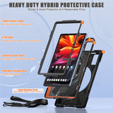 For-Lenovo-Tab-K11-Plus-/-Zhaoyang-K11-B352FU,-TB230XC-Kickstand-Case-TPU-PC-Silicone-Tablet-Cover-with-Shoulder-Strap-Black