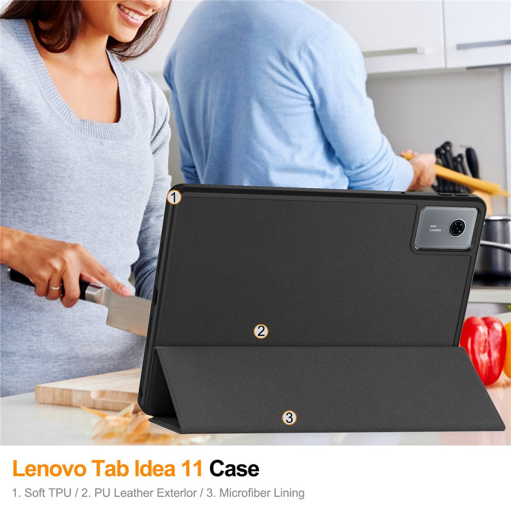 For-Lenovo-Idea-Tab-/-Xiaoxin-Pad-11-2025-Stand-Case-Shock-Absorbent-Leather-Tablet-Cover-with-Pen-Slot-Black