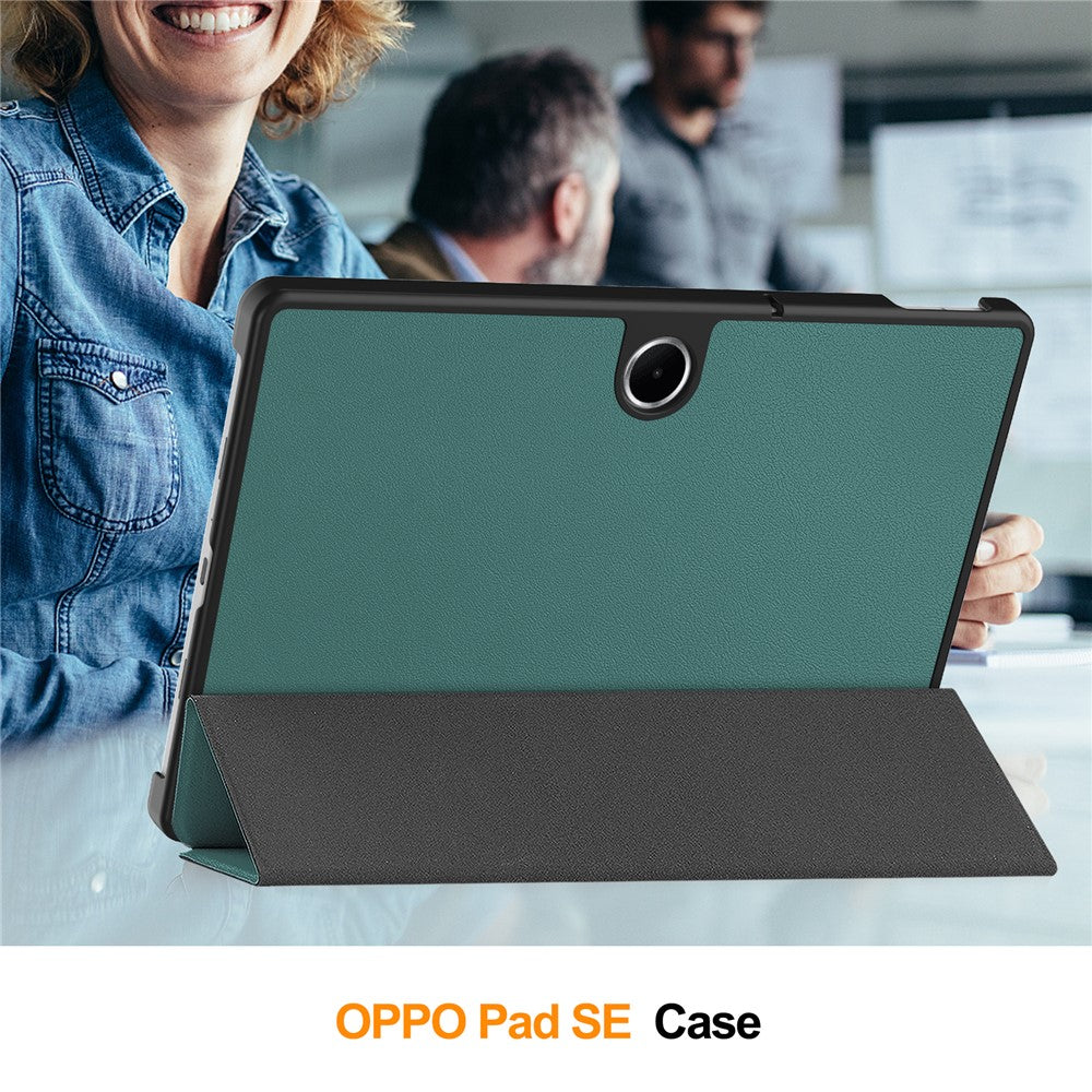 For-Oppo-Pad-SE-/-OnePlus-Pad-Lite-Case-Anti-Drop-Leather-Stand-Tablet-Cover-Blackish-Green