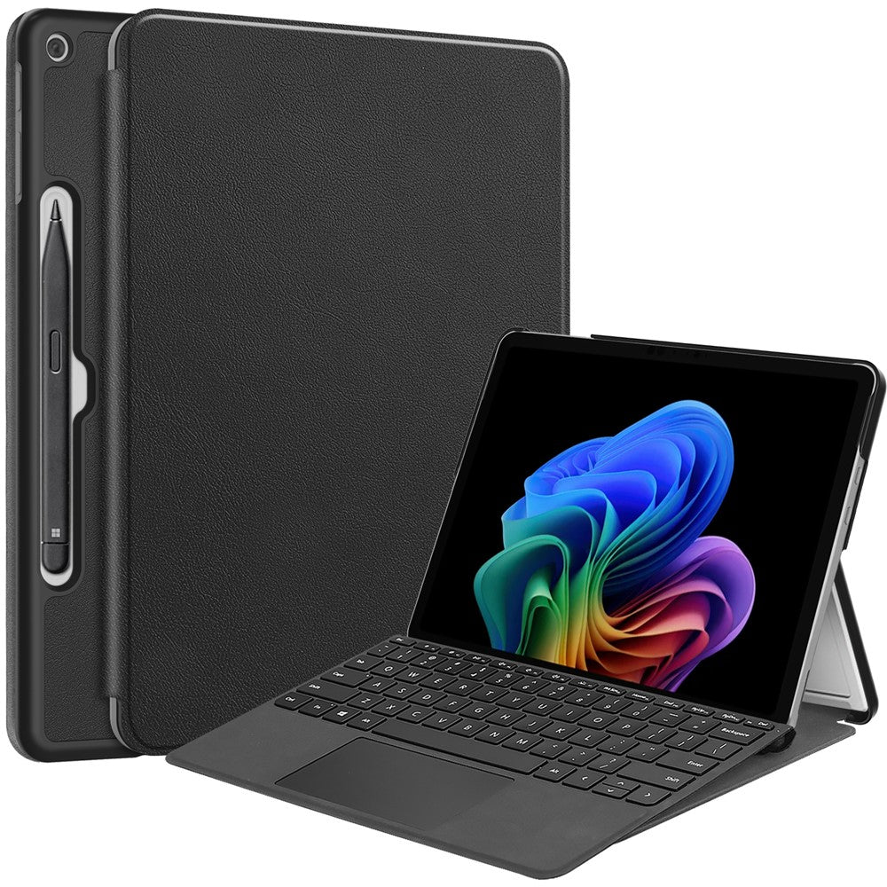 For-Microsoft-Surface-Pro-12inch-Case-PU-Leather-Folding-Stand-Folio-Tablet-Cover-Black
